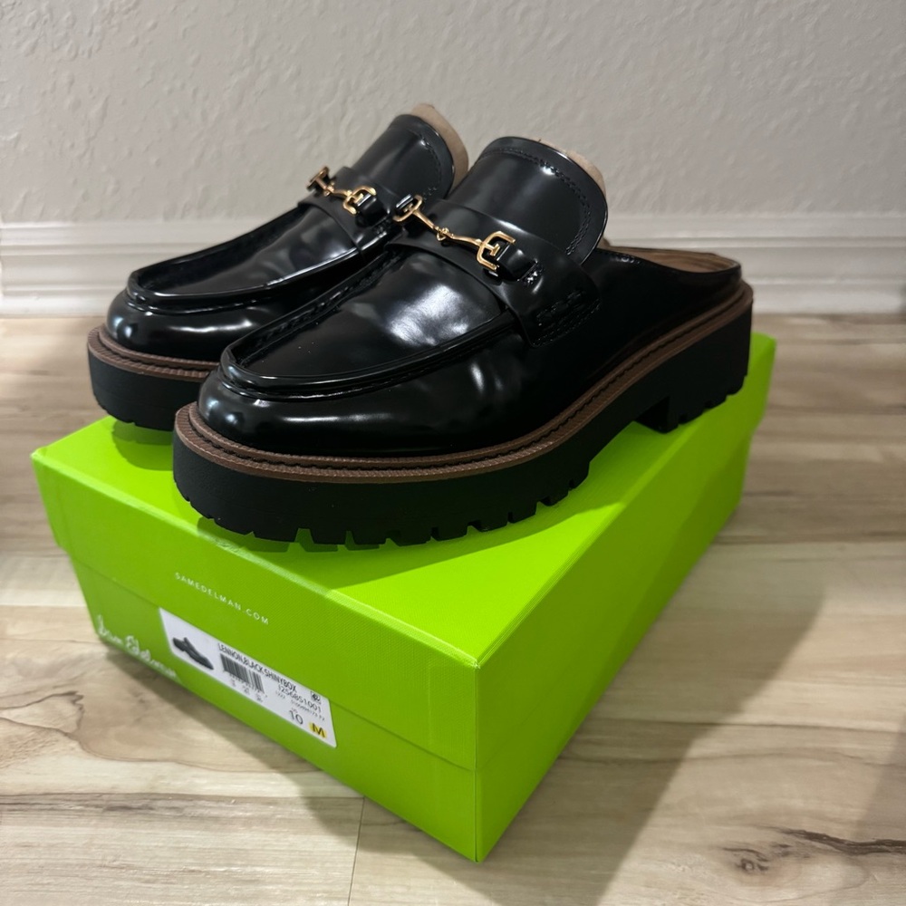 Sam Edelman Black Lennon Mule Loafers